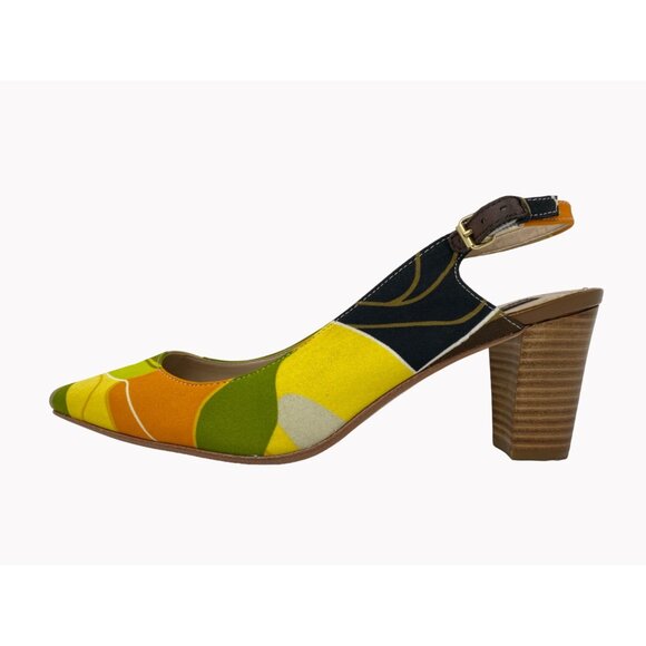 Adrienne Vittadini Merry Womens Size 10M Multicolor Slingback Block Heel Pumps - Picture 7 of 13